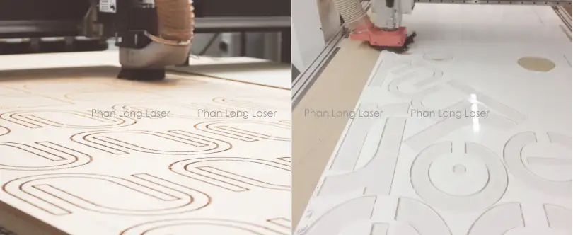 Gia công cắt chữ gỗ và chữ mica acrylic ứng dụng trong lĩnh vực quảng cáo